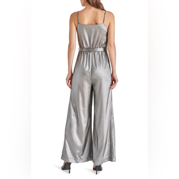 Steve Madden Metallic Crepe Jumpsuit - Picture 2 of 4